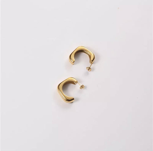 Geometric Hoop Earrings (Gold)
