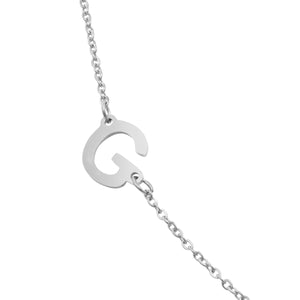 Mini Initial Necklace (Silver)