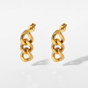 Drop Chain Earrings (Gold)