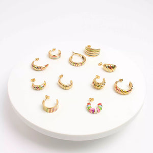 Pastel Hoop Earrings (Gold)