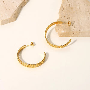 Signature Hoop Earrings, 1 1/2 Inch (Gold)