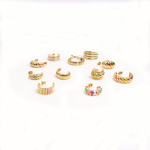 Load image into Gallery viewer, Pastel Hoop Earrings (Gold)