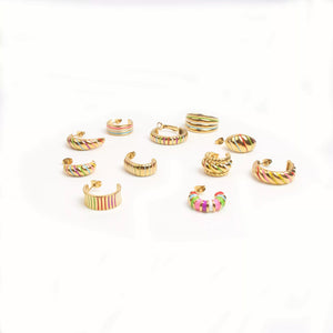 Pastel Hoop Earrings (Gold)