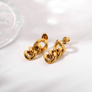 Drop Chain Earrings (Gold)