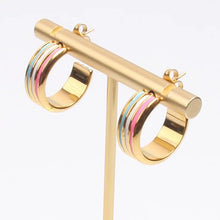 Load image into Gallery viewer, Pastel Hoop Earrings (Gold)