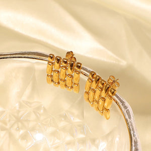Watch Link Earrings (Gold)