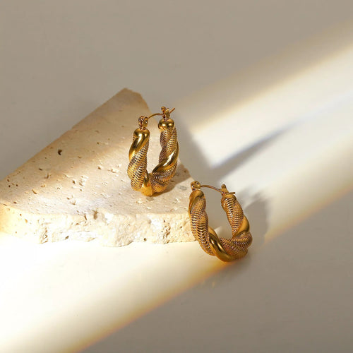 Vintage Inspired Hoop Earrings (Gold)