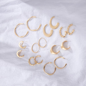Hammered Hoop Earrings (Gold)